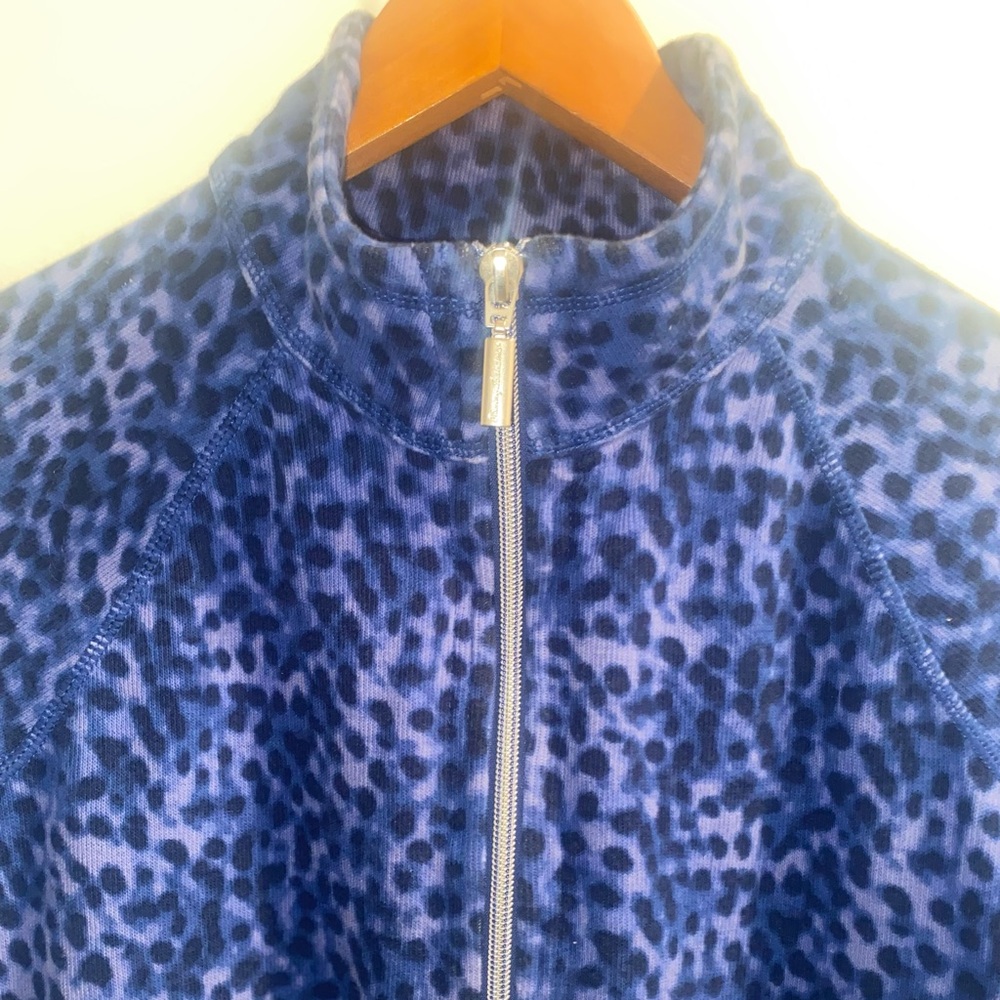 🐆 Tommy Bahama Aruba Lagoon Leopard Full Zip Jacket Blue Small - Picture 6 of 14